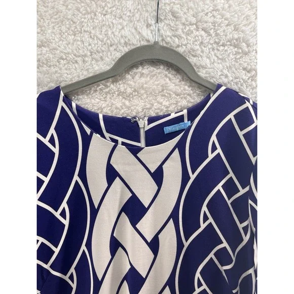 J. McLaughlin Sheath Dress Women's Large Navy Catalina Cloth Braid Stretch Midi - Picture 8 of 11